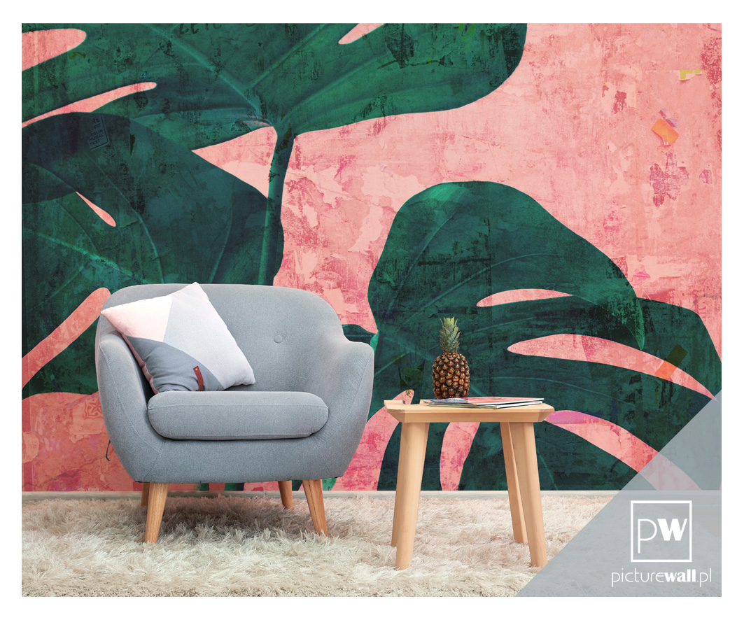 Fototapeta Abstrakcyjna monstera, nowoczesna dekoracja z wzorami botanicznymi